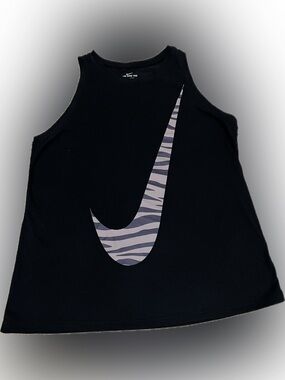 Nike Black Tank Top with Gray Zebra Swoosh